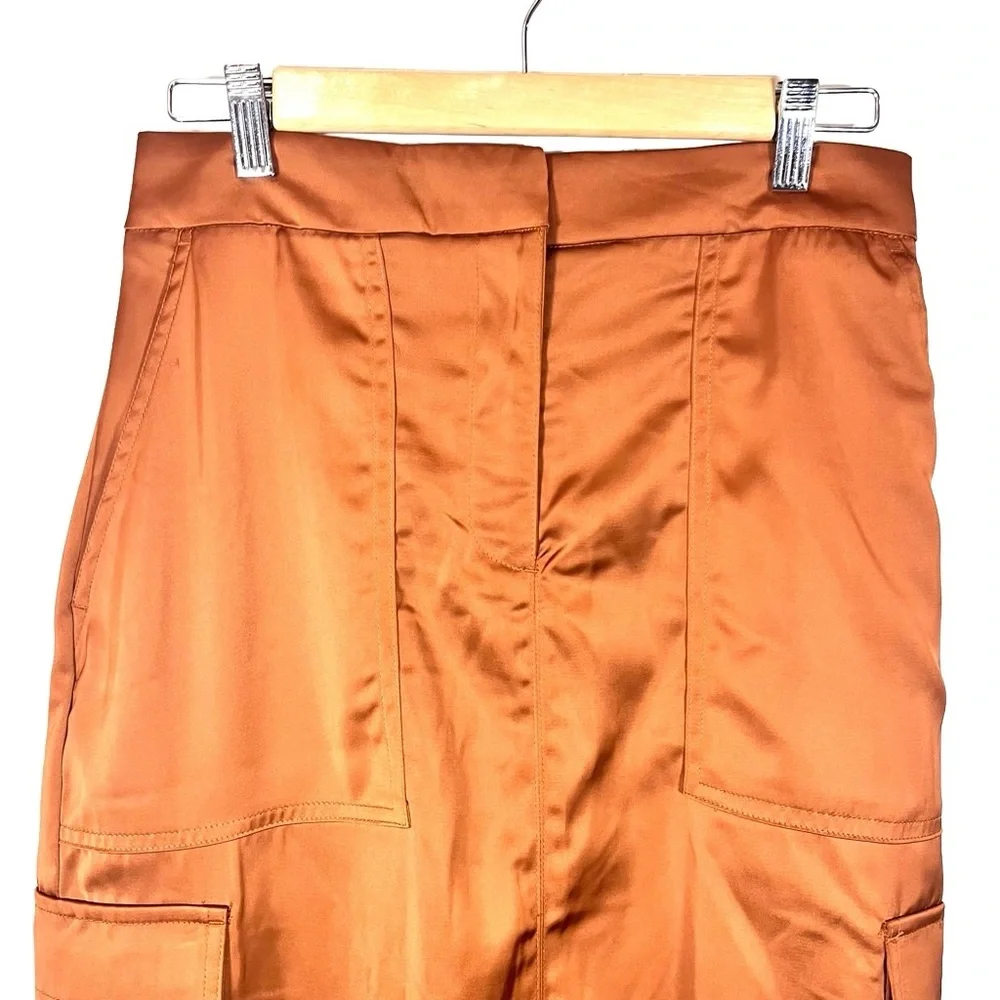 House of Harlow Rust satin cargo midi skirt boho hippie 70s festival vibe
